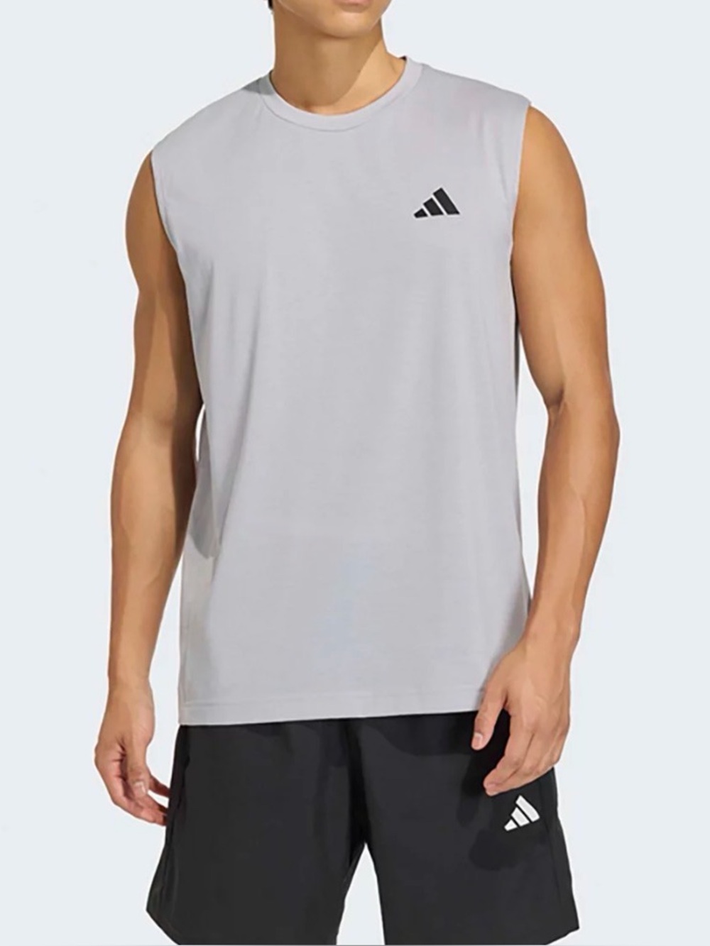 adidas Men’s Light Gray Sleeveless Training Tank Top
